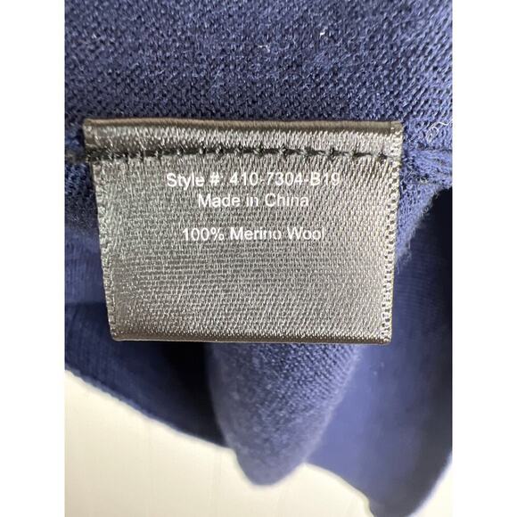 Jenni Kayne Navy Blue 100% Merino Wool Fine Knit Crew Neck Sweater Size XXL - Picture 6 of 6